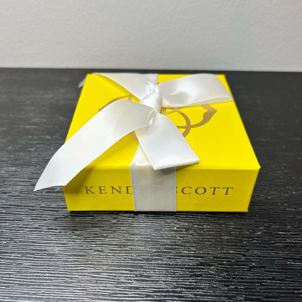 Kendra Scott Yellow Gift Box with White Ribbon Jewelry Packaging